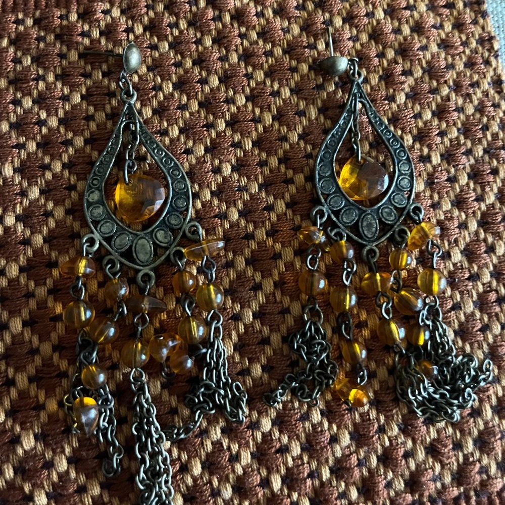 Orange Boho Earrings